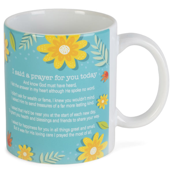 Said A Prayer Floral Blue 11 ounce Ceramic Novelty Caf√∞ Coffee Tea Cup Mug