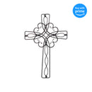Dicksons Floral Open Intricate Black 17.5 Inch Metal Decorative Hanging Wall Cross