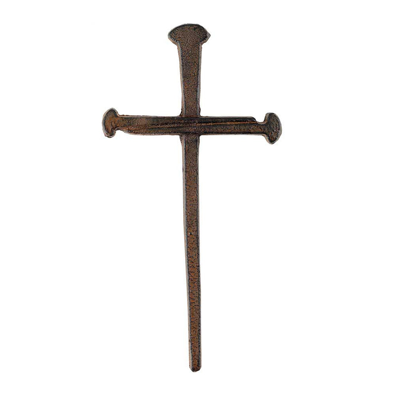 Dicksons Three Nails Antiqued Brown 9 Inch Metal Decorative Hanging Wall Cross