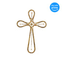 Weathered Goldtone Loop Cross 10 x 15 Metal Decorative Wall Tabletop Cross Figurine