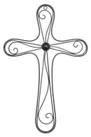 Weathered Black Loop Dome 12 x 18 Metal Decorative Wall Tabletop Cross Figurine