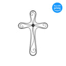 Weathered Black Loop Dome 12 x 18 Metal Decorative Wall Tabletop Cross Figurine