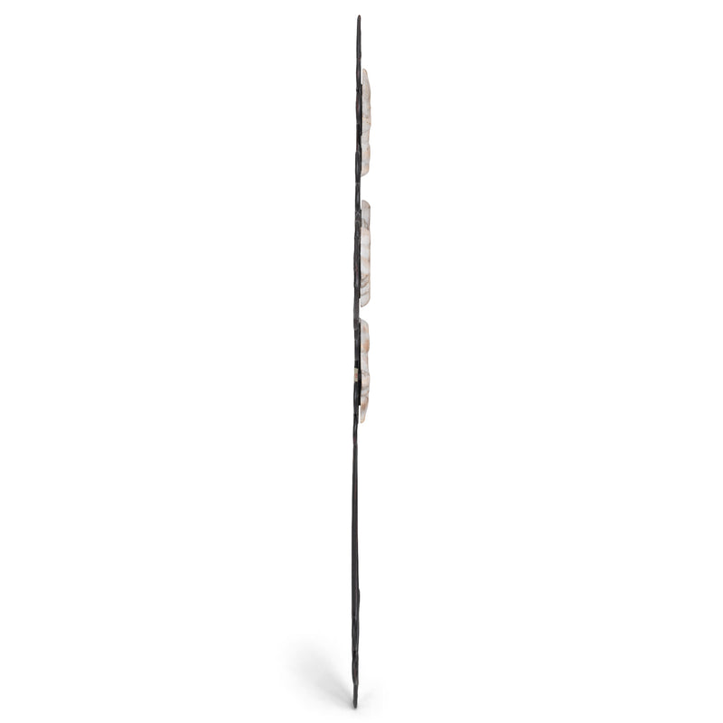 Brushed Bronze Tone Fleur De Lis 26 x 16 Metal Decorative Hanging Wall Cross