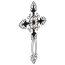 Brushed Bronze Tone Fleur De Lis 26 x 16 Metal Decorative Hanging Wall Cross