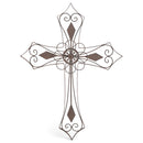 Brushed Bronze Wire Design 20 x 15 Metal Decorative Hanging Wall Cross