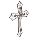 Brushed Bronze Wire Design 20 x 15 Metal Decorative Hanging Wall Cross