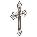 Brushed Bronze Wire Design 20 x 15 Metal Decorative Hanging Wall Cross