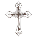 Brushed Bronze Wire Design 20 x 15 Metal Decorative Hanging Wall Cross