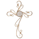 Gold Tone Swirl 14 x 21 Metal Decorative Hanging Wall Cross
