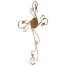 Gold Tone Swirl 14 x 21 Metal Decorative Hanging Wall Cross