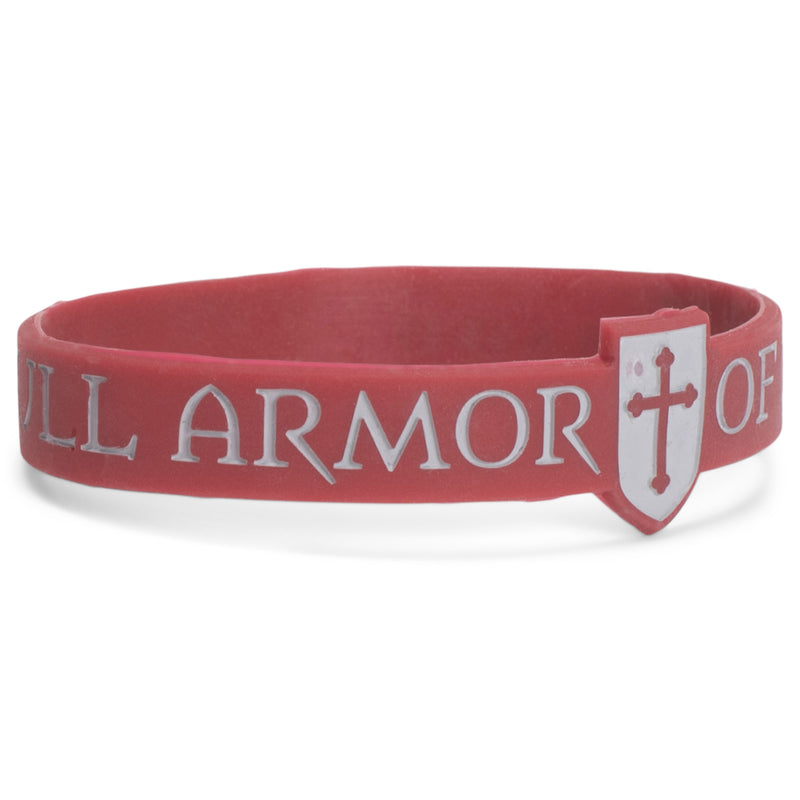 Put on Full Armor Red White One Size Silicone Fashion Stretch Bracelet