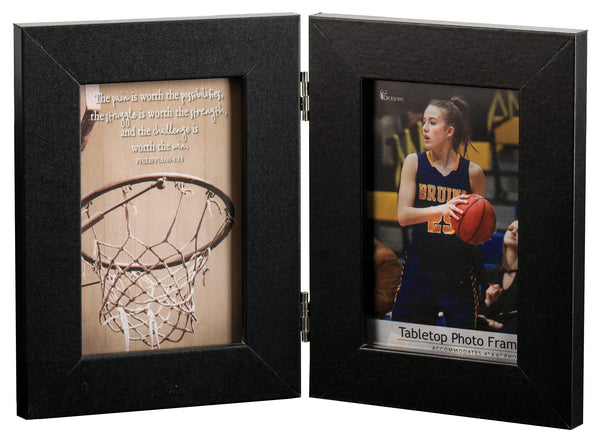 Pain Is Worth Possibilities Brown Basketball Double 12 x 8 MDF Wall Tabletop Picture Frame