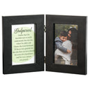 Godparent Poem Midnight Black 12 x 8 MDF Wood Hinged Double Photo Frame