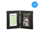 Godparent Poem Midnight Black 12 x 8 MDF Wood Hinged Double Photo Frame