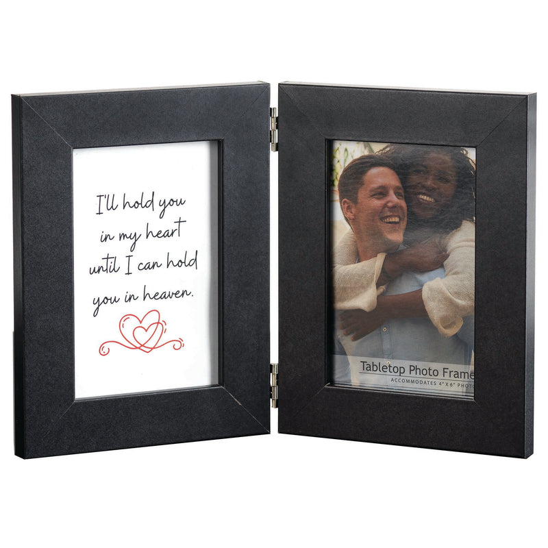 Hold You In My Heart Midnight Black 12 x 8 MDF Wood Hinged Double Photo Frame
