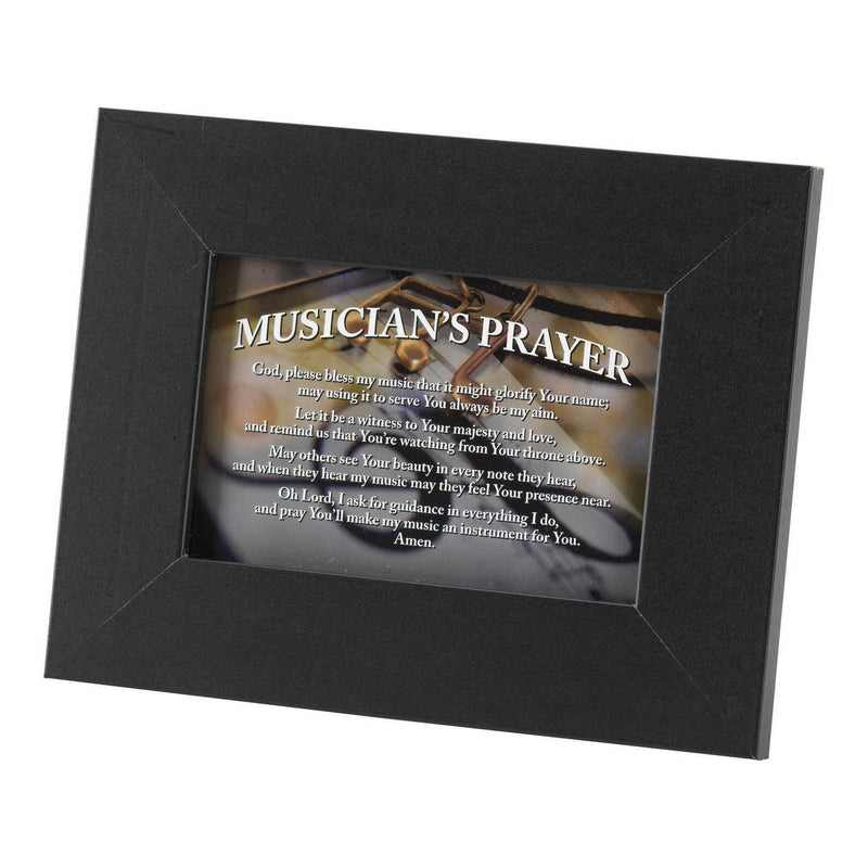 Musician's Prayer Black Wood Easel Back Photo Frame