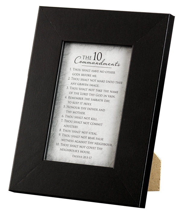 10 Commandments Textured White 8 x 7 MDF Decorative Wall or Tabletop Picture Photo Frame