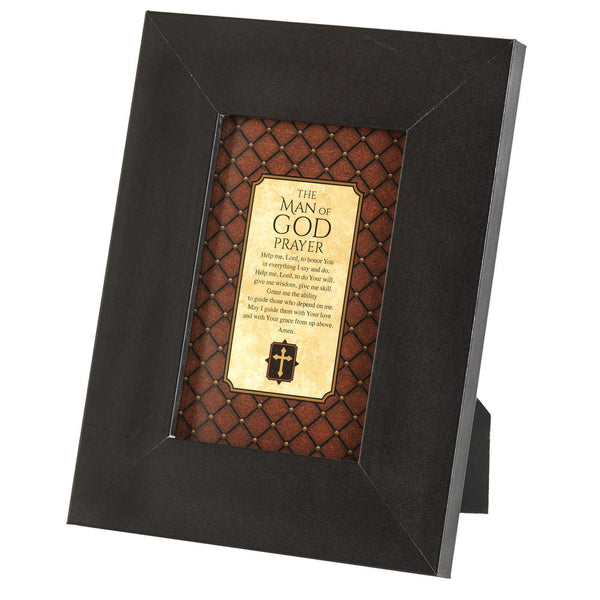 Man of God Prayer Midnight Black 9 x 6.5 MDF Wood Tabletop Photo Frame