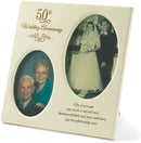 Dicksons 50th Wedding Anniversary Oval Double Picture Resin Stone Picture Frame