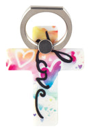 Love Watercolor Pink 3 x 2 Zinc Alloy Metal Cell Phone Ring Holder Stand