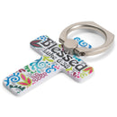 Blessed Luke 6:38 Blue Doily 3 inch Vinyl Cell Phone Ring Holder Stand