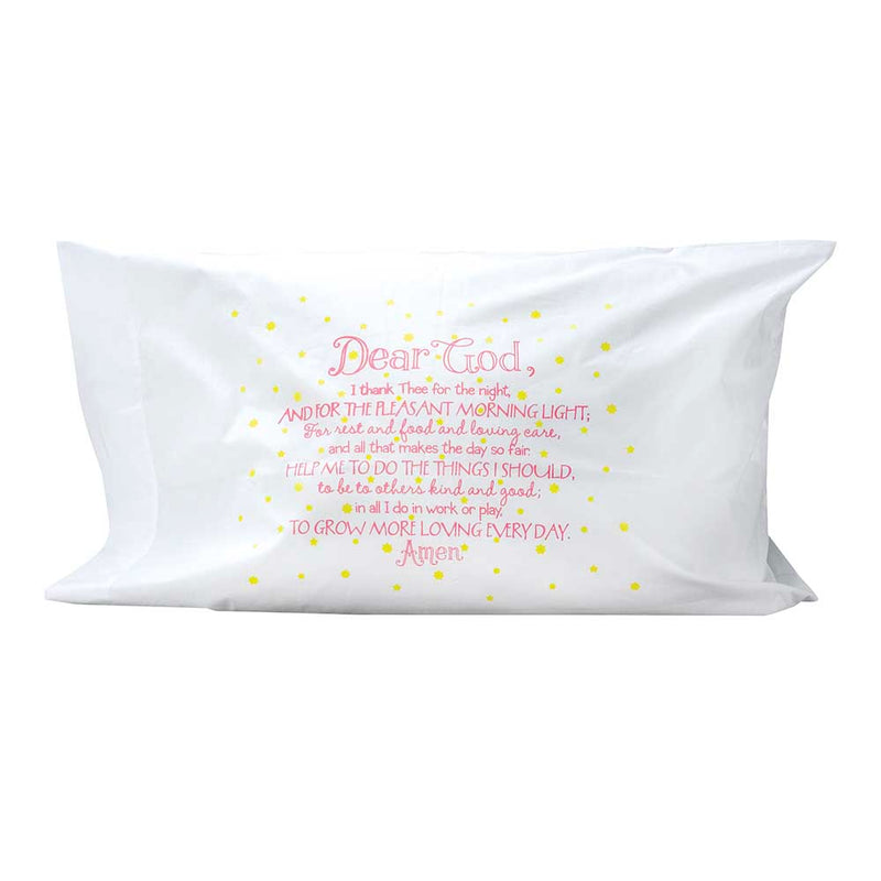 Dicksons Glow-in-The-Dark Decorative Pillow Case - Dear God - Pink