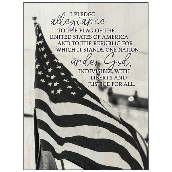 Pledge of Allegiance Black and White 20 x 15 MDF Wood Decorative Plaque Sign