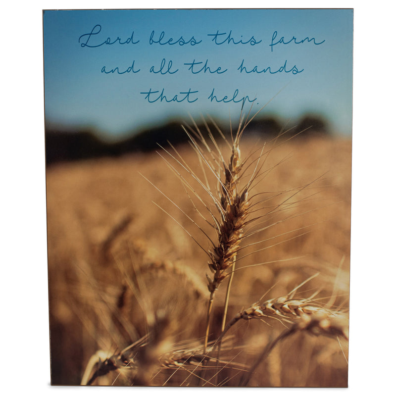 Lord Bless This Farm Golden Wheat Field 16 x 20 MDF Decorative Wall and Tabletop Frame