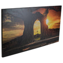 Majestic Sunset Over Trees and Cross 36 x 20 MDF Decorative Wall and Tabletop Frame
