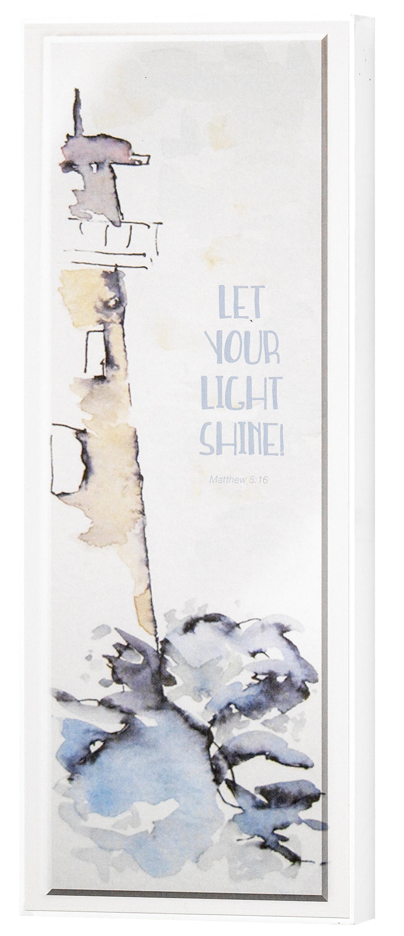 Let Your Light Shine Lighthouse White 10 x 4 MDF Decorative Wall and Tabletop Sign Plaque