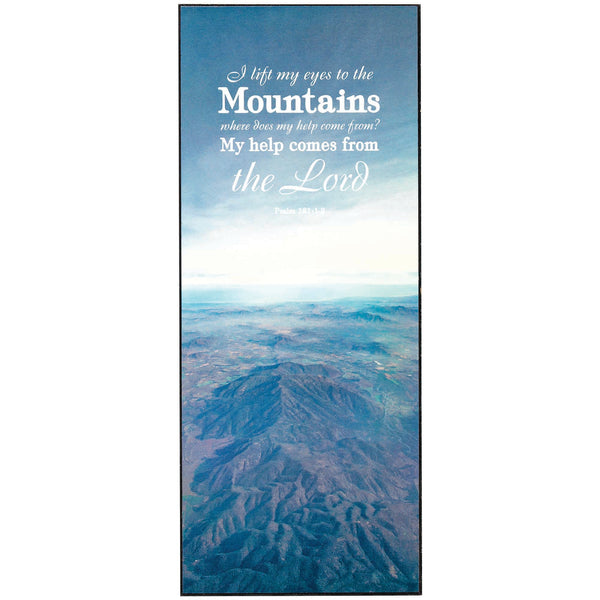 I Lift My Eyes To the Mountains Blue 12 x 5 MDF Wood Decorative Plaque Sign