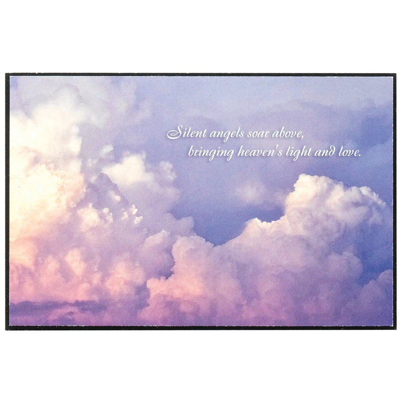 Silent Angels Soar Above Blue Clouds 6 x 4 MDF Wood Decorative Plaque Sign