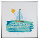 Mightier Than Waves Nautical Blue Sailboat 6 x 6 MDF Decorative Wall and Tabletop Frame