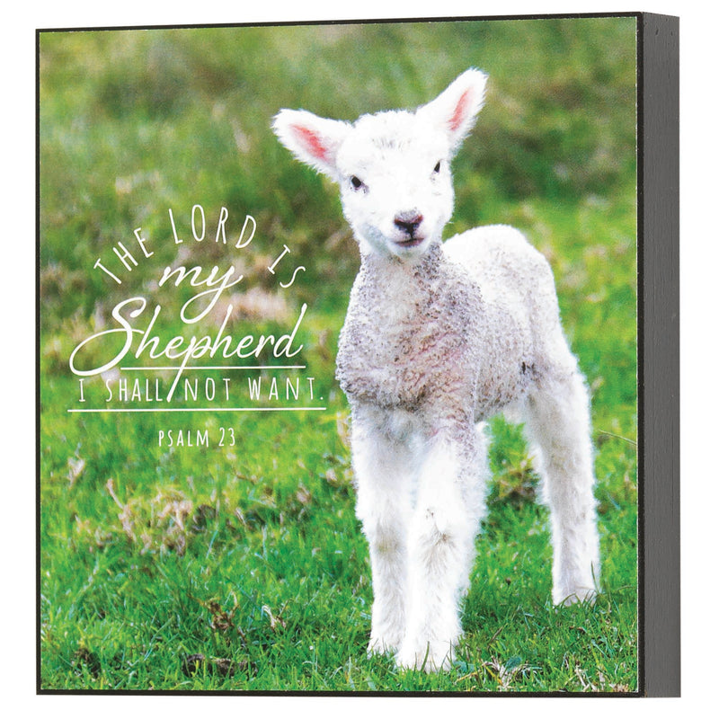 Lord Is My Shepard White Lamb 6 x 6 MDF Decorative Wall and Tabletop Frame