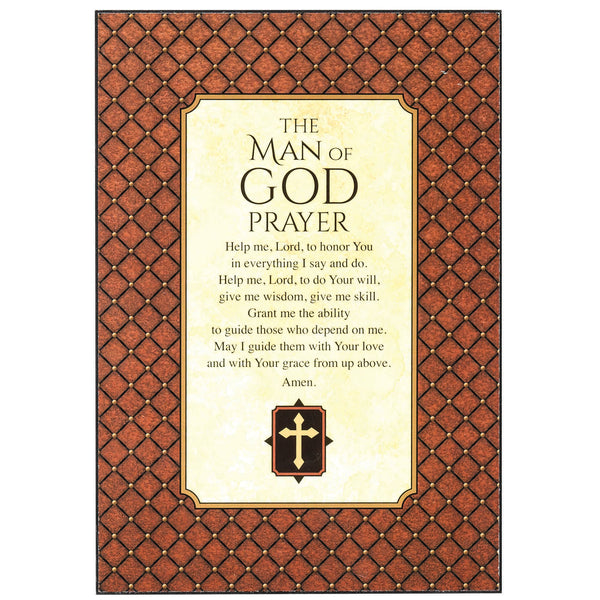 Man of God Prayer Natural Brown 10 x 7 MDF Wood Decorative Plaque Sign