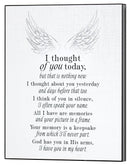 I Thought Of You Today Angel Wing White 10 x 8 MDF Decorative Wall Sign Plaque