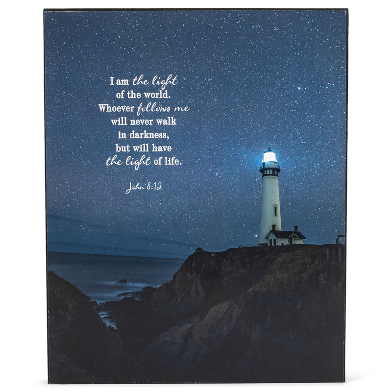 Light Of The World White Lighthouse 10 x 8 MDF Decorative Wall and Tabletop Frame