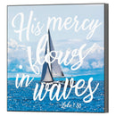 Mercy Flows In Waves Nautical Blue 9.5 x 8 MDF Decorative Wall and Tabletop Frame