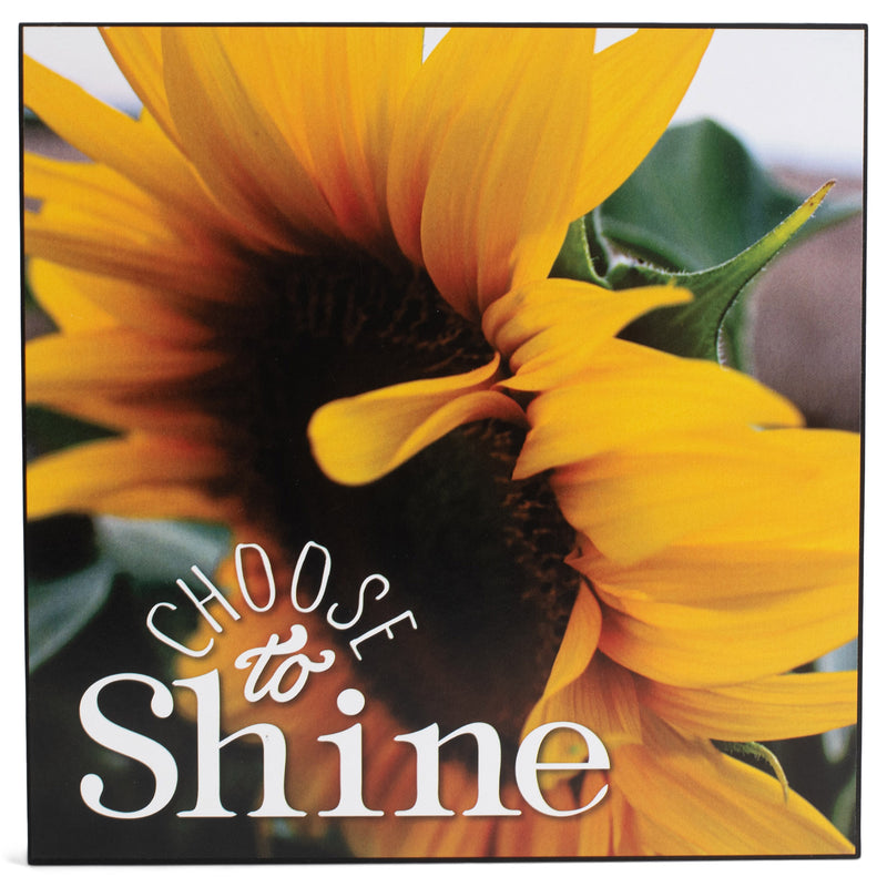 Choose To Shine Yellow Sunflower 8 x 8 MDF Decorative Wall and Tabletop Frame