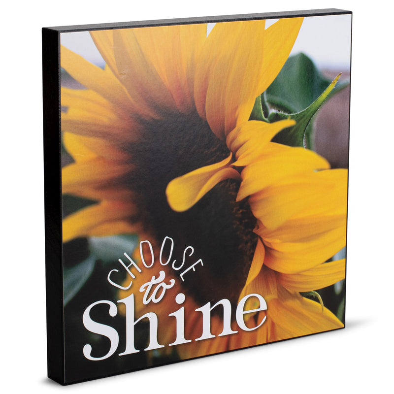 Choose To Shine Yellow Sunflower 8 x 8 MDF Decorative Wall and Tabletop Frame