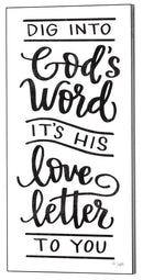 Dig Into His Word Love Letter To You Black 18 x 9 MDF Decorative Wall Sign Plaque