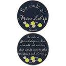Circle of Friendship Listening Sharing Round Metal Inspirational Hand Held Pocket Stone