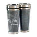 Black Faithful Servant Cross 16 Oz. Stainless Steel Travel Mug with Lid
