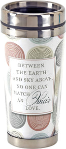 An Oma's Love 16 Oz Stainless Steel Travel Mug with Lid