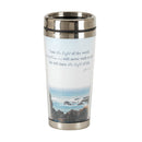 Majestic Blue Beach Lighthouse 16 ounce Stainless Steel Travel Tumbler Mug with Lid