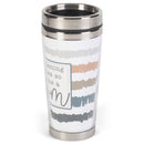 Love Cleaning Messes Became A Mom Grey 16 ounce Stainless Steel Travel Tumbler Mug with Lid