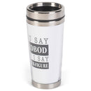 Dad Bod Father Figure Black 16 ounce Stainless Steel Travel Tumbler Mug with Lid