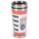 Hero Legend Dad Red Black Stripe 16 ounce Stainless Steel Travel Tumbler Mug with Lid