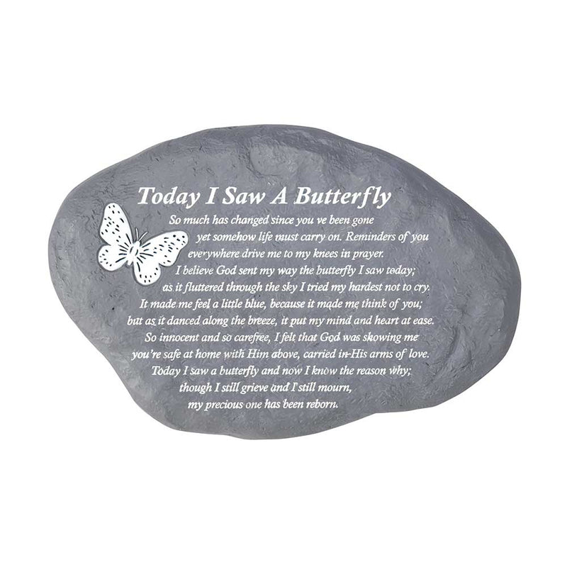 Dicksons Today I Saw A Butterfly Pewter Gray 10 x 7 Inch Resin Stepping Stone or Wall Plaque