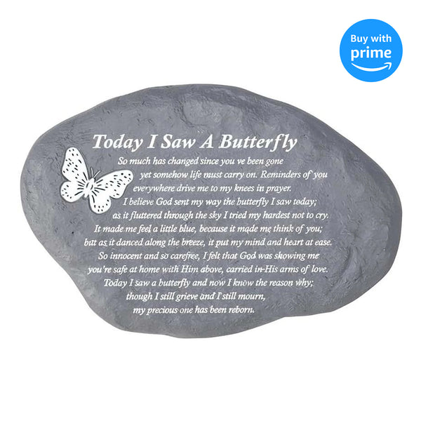 Dicksons Today I Saw A Butterfly Pewter Gray 10 x 7 Inch Resin Stepping Stone or Wall Plaque